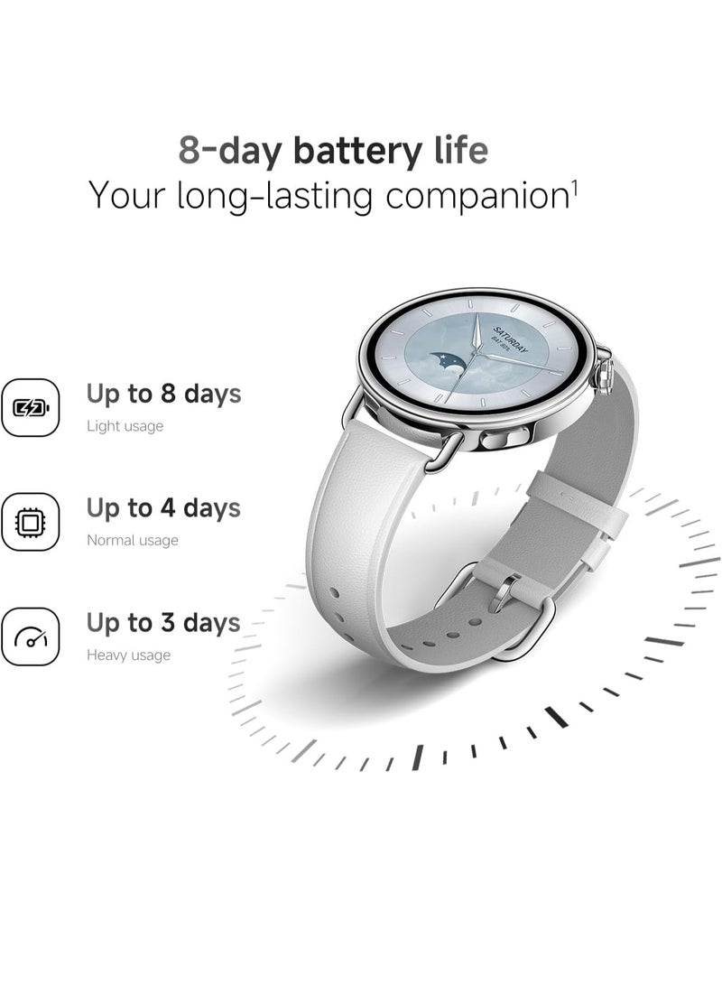 Mii Watch S4 41mm, ultra-lightweight 32g body, Menstrual Cycle Prediction, 150+ sports modes, Safety Guardian Features, HyperOS 3, Leather Strap - Image 2